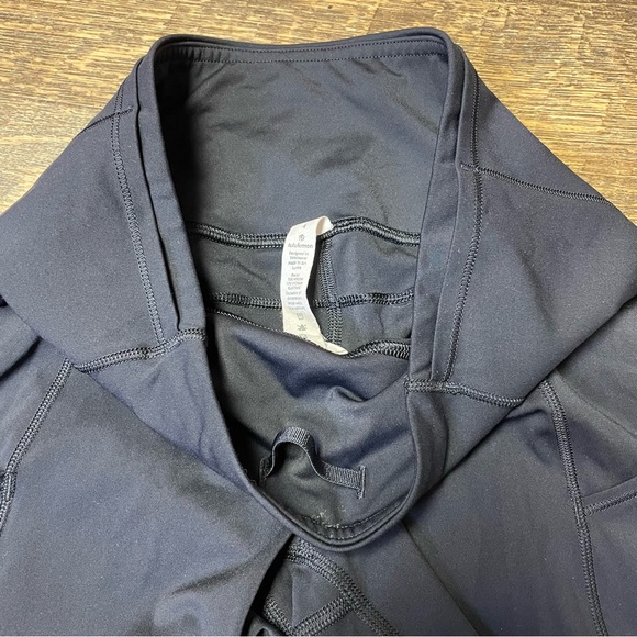 Lululemon Fast & Free Crop II *Nulux 19" Black Womens Size 4 Leggings Tights Gym - Picture 6 of 14